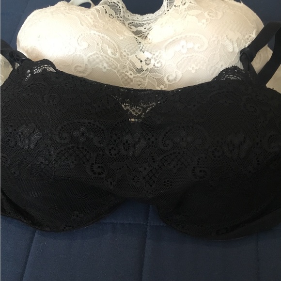 NWOT Vintage Smart & Sexy Lace Underwire Bra Set - Black and White - Picture 13 of 14